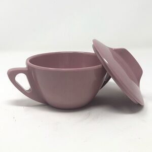 Vintage Prolon Ware Pink Sugar Bowl With Lid Midcentury Mod Boho 0358
